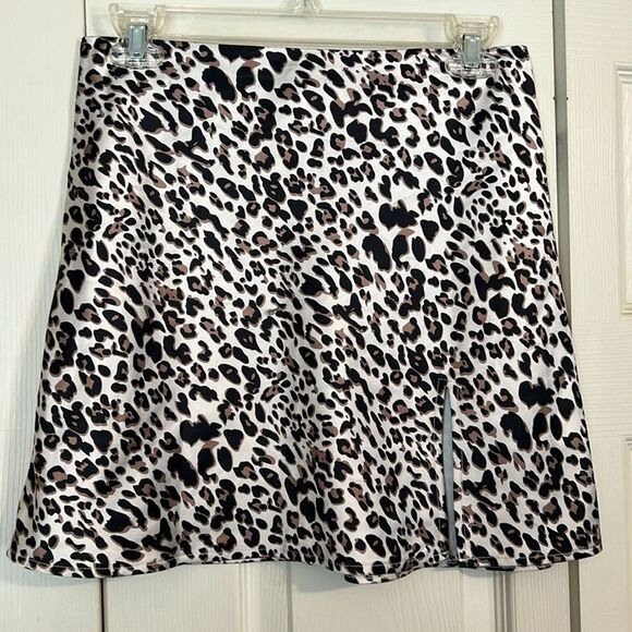 PRINCESS POLLY Size 4 JEMIMA GRACE Leopard Animal Print Mini Skirt Brown Black - Picture 1 of 9
